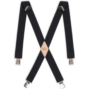 Mens Solid Straight Clip Style Suspenders One and Half Inch Width